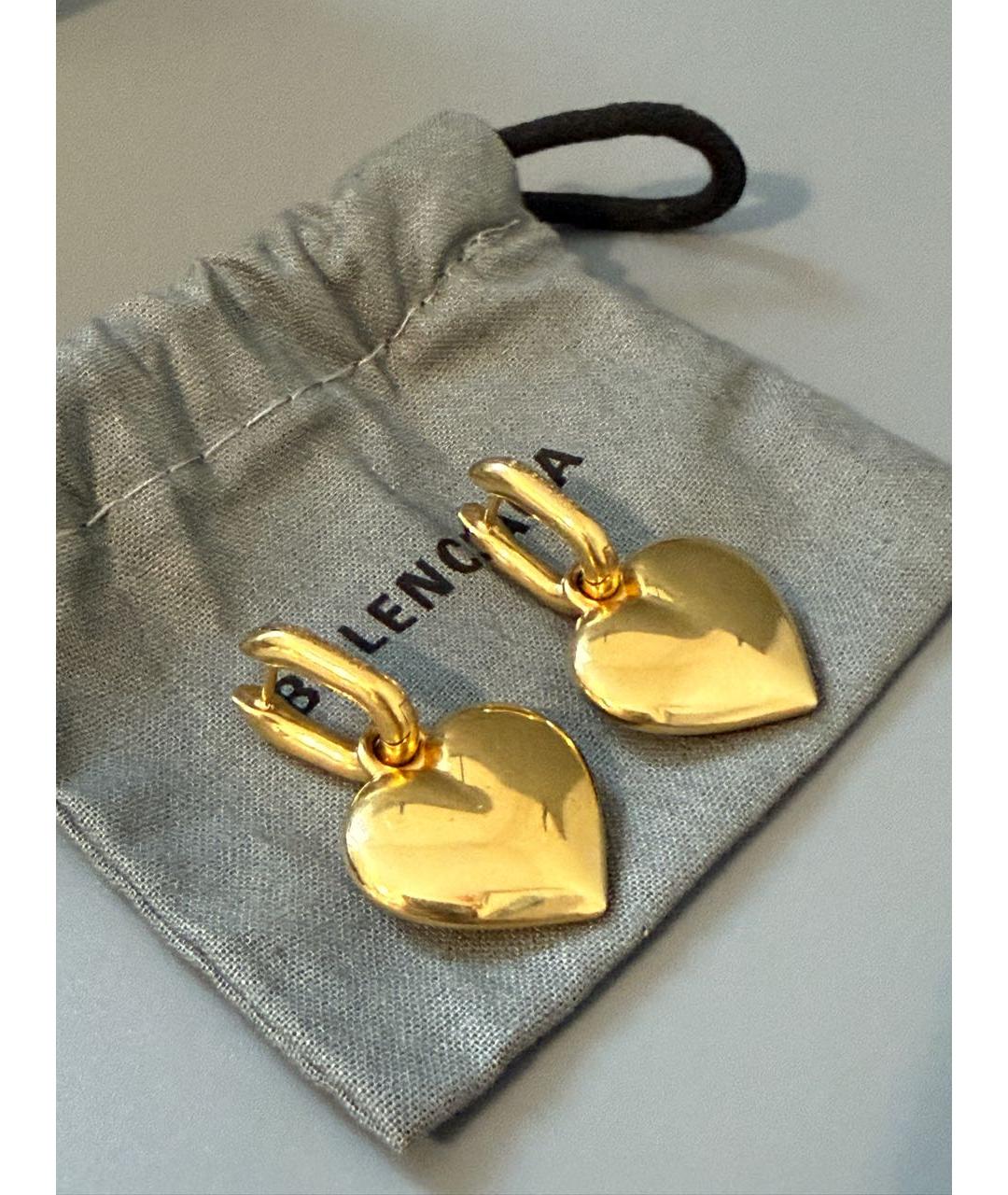 BALENCIAGA Золотые металлические серьги, фото 5