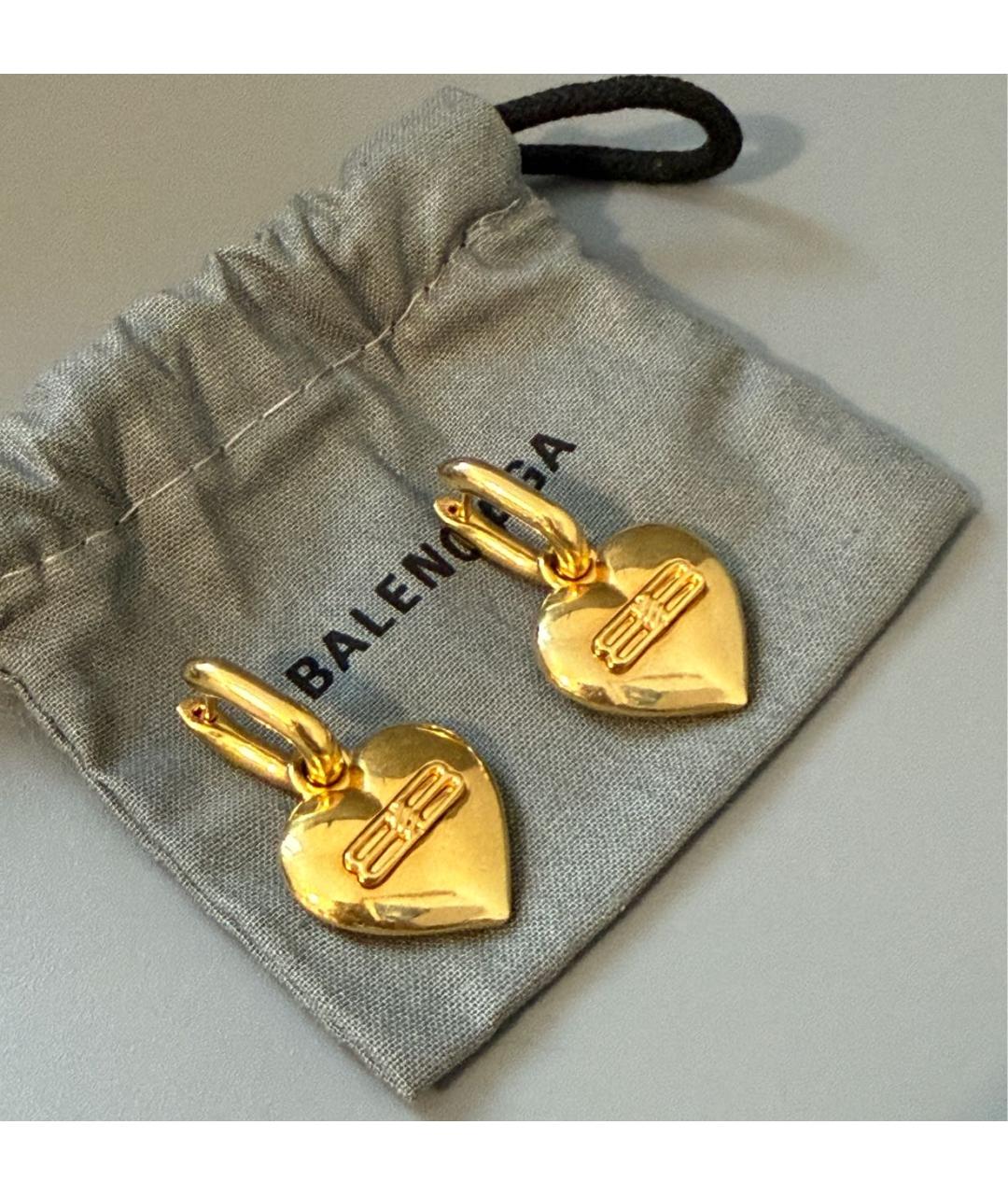 BALENCIAGA Золотые металлические серьги, фото 3
