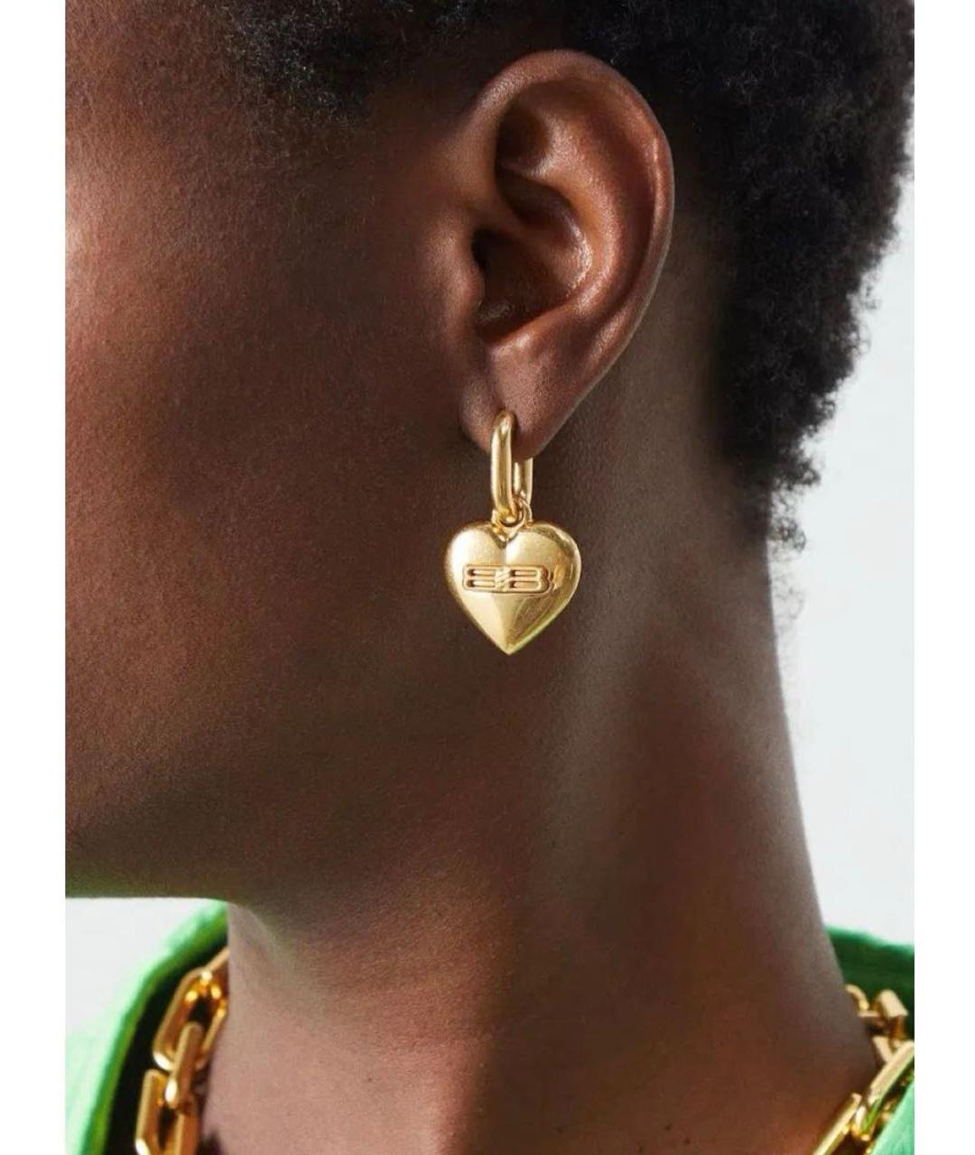 BALENCIAGA Золотые металлические серьги, фото 4