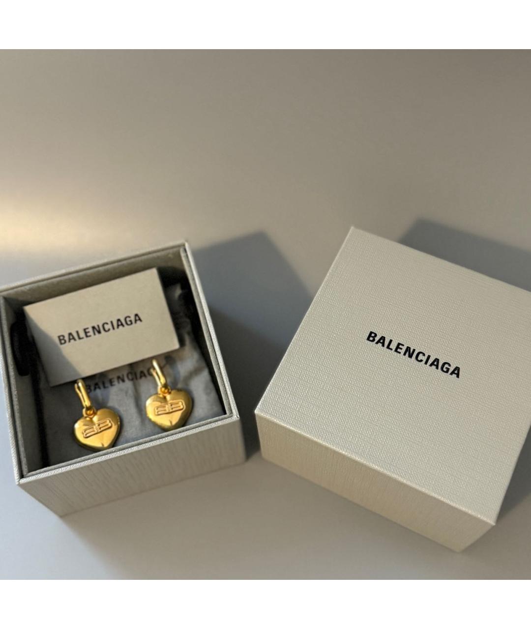 BALENCIAGA Золотые металлические серьги, фото 6
