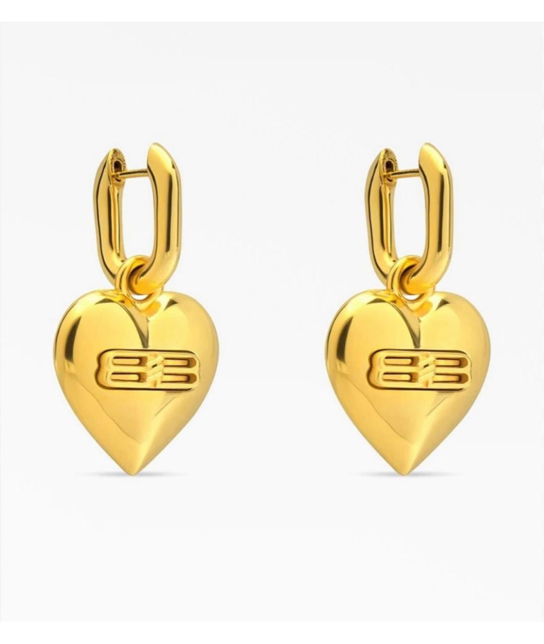 BALENCIAGA Золотые металлические серьги, фото 8