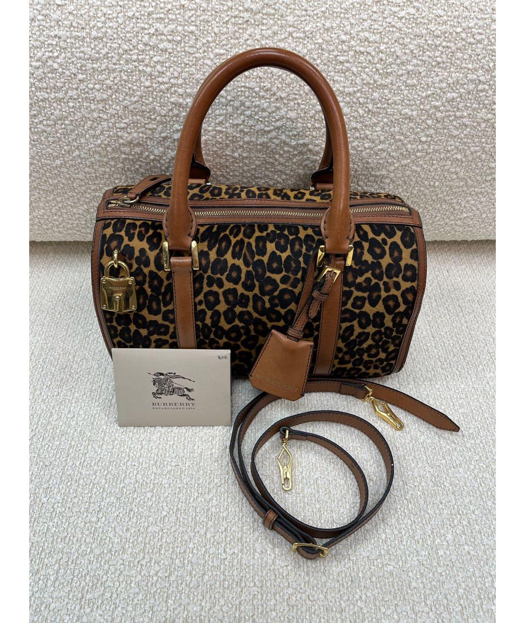 BURBERRY Коричневая меховая сумка с короткими ручками, фото 6