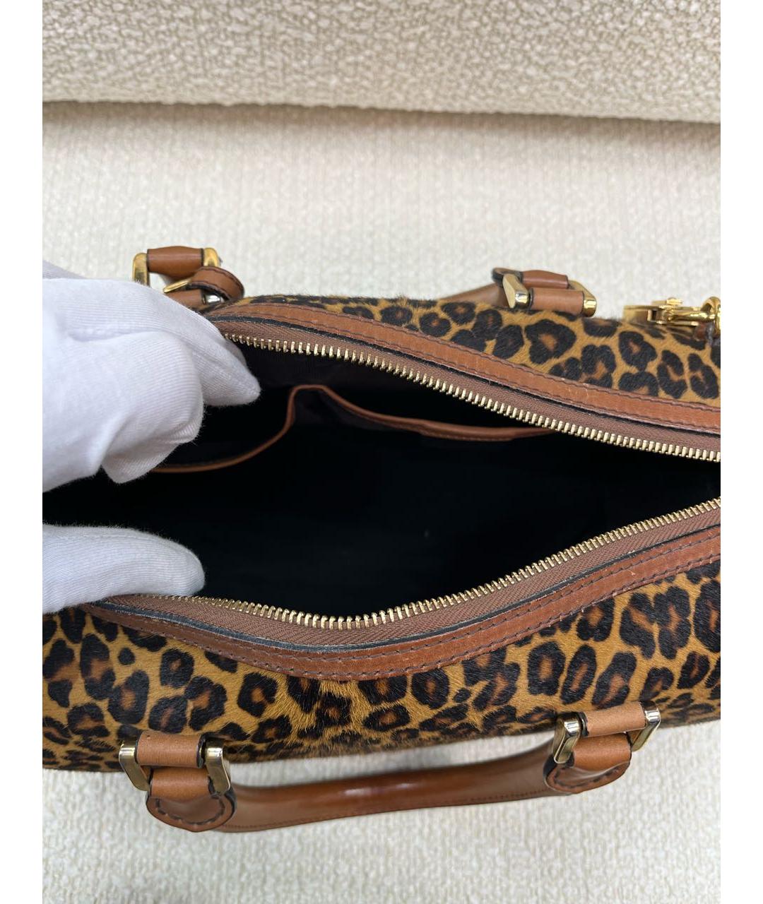 BURBERRY Коричневая меховая сумка с короткими ручками, фото 4