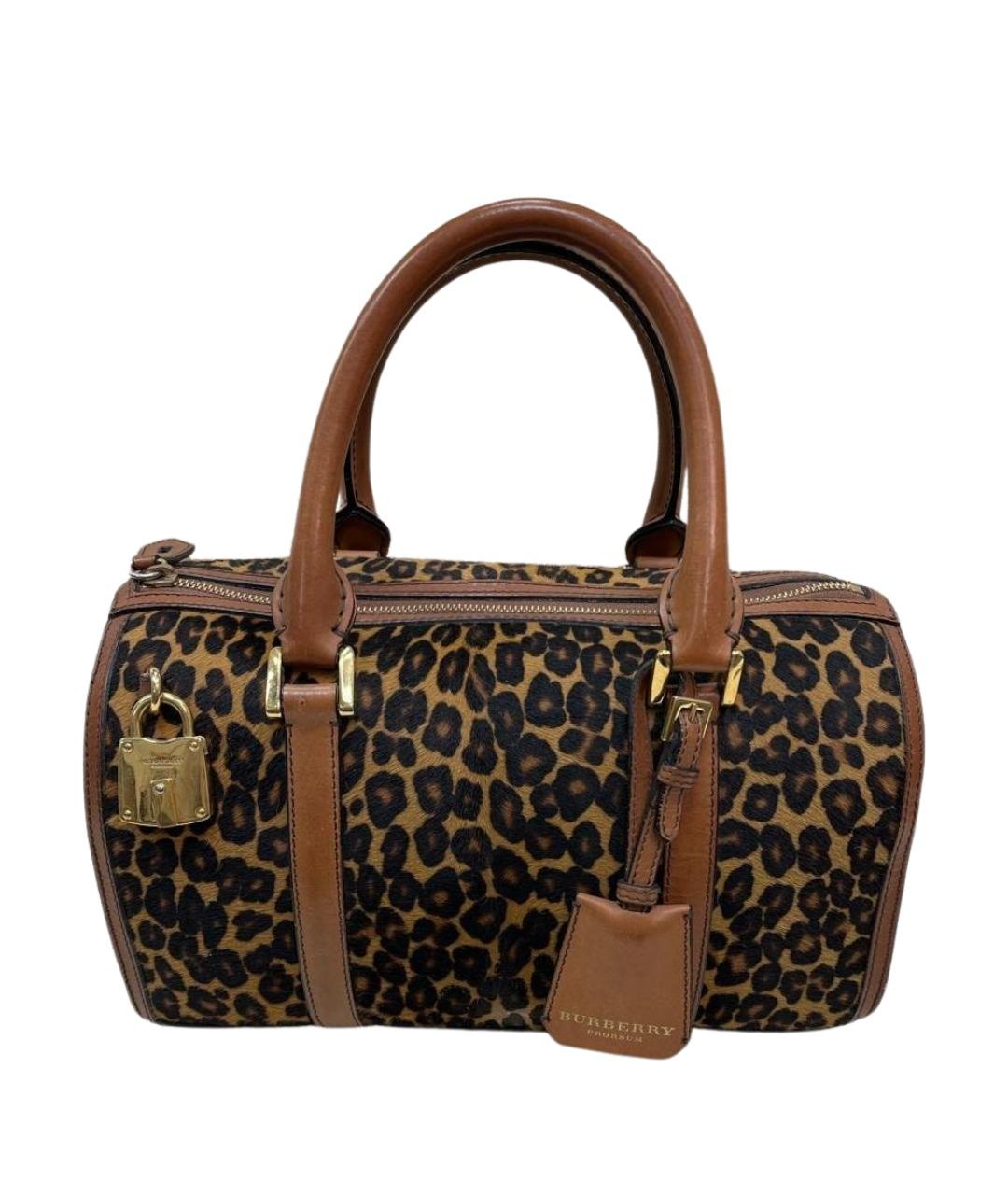 BURBERRY Коричневая меховая сумка с короткими ручками, фото 1