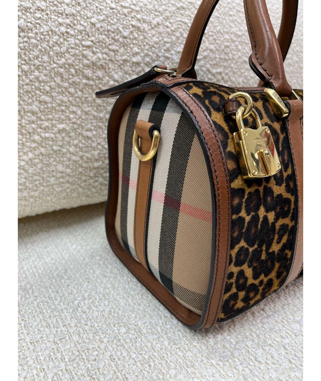 BURBERRY Коричневая меховая сумка с короткими ручками, фото 8