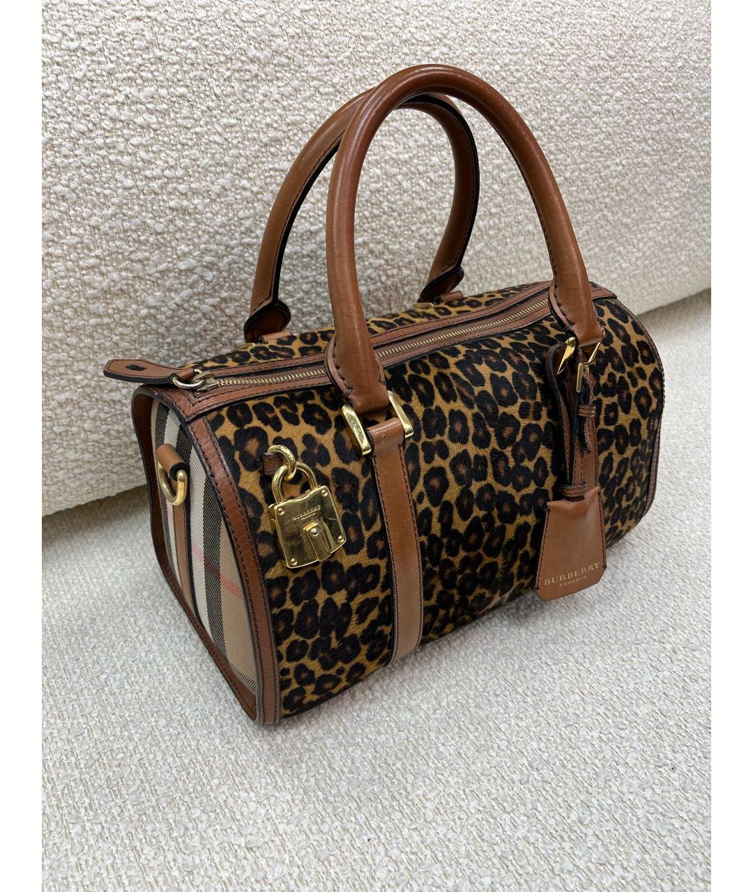 BURBERRY Коричневая меховая сумка с короткими ручками, фото 2