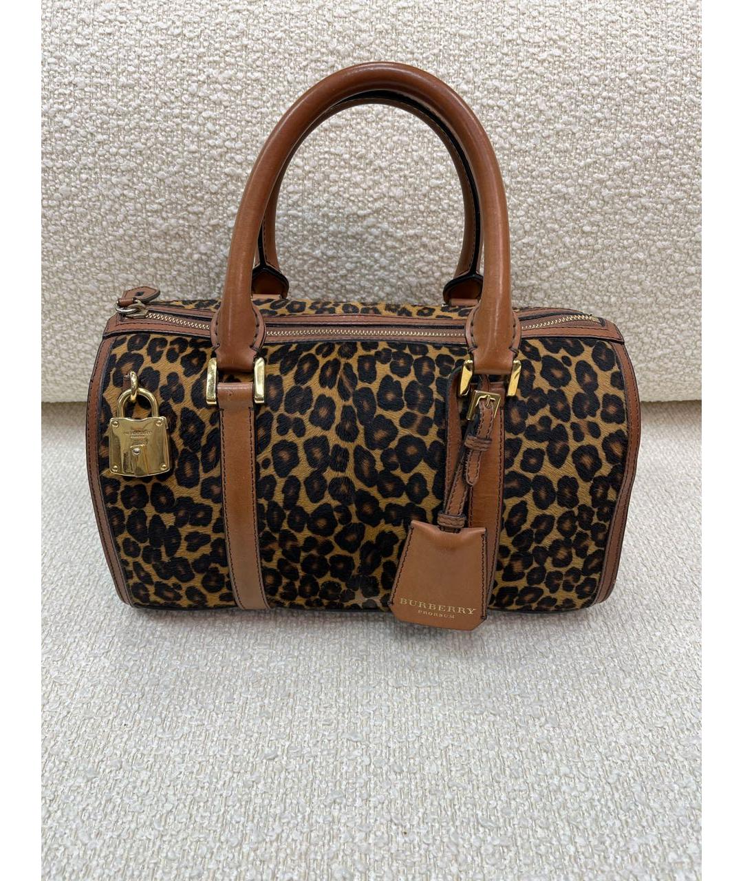 BURBERRY Коричневая меховая сумка с короткими ручками, фото 9