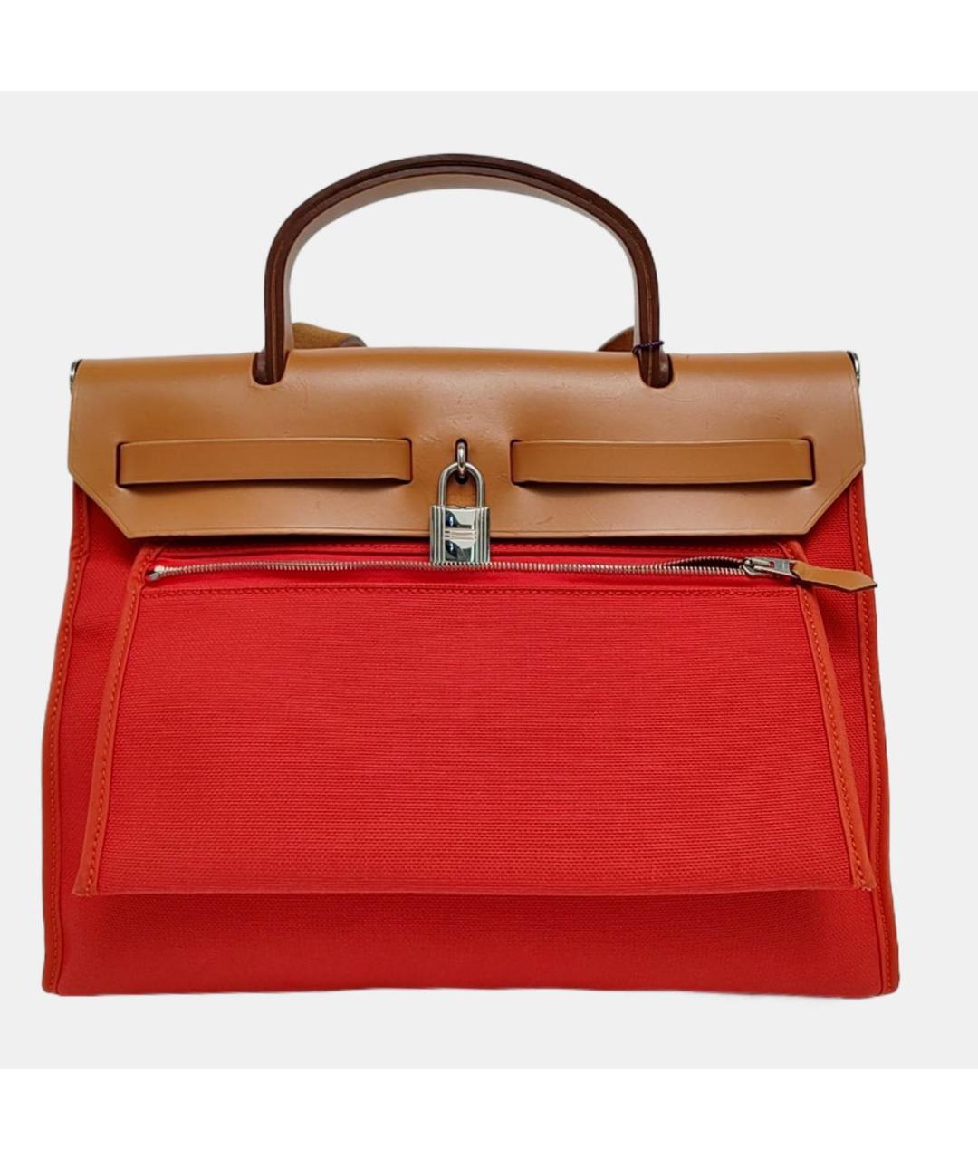 HERMES Красная тканевая сумка через плечо, фото 2
