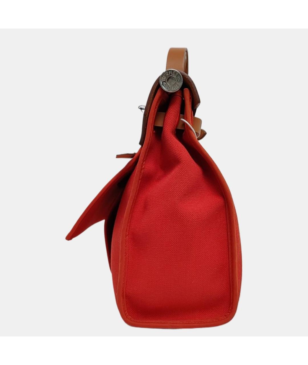 HERMES Красная тканевая сумка через плечо, фото 3