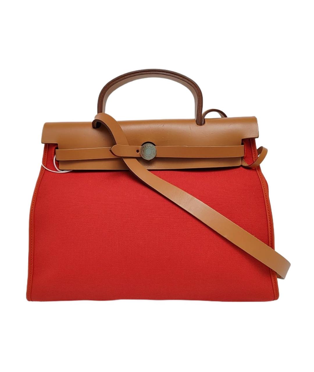 HERMES Красная тканевая сумка через плечо, фото 1