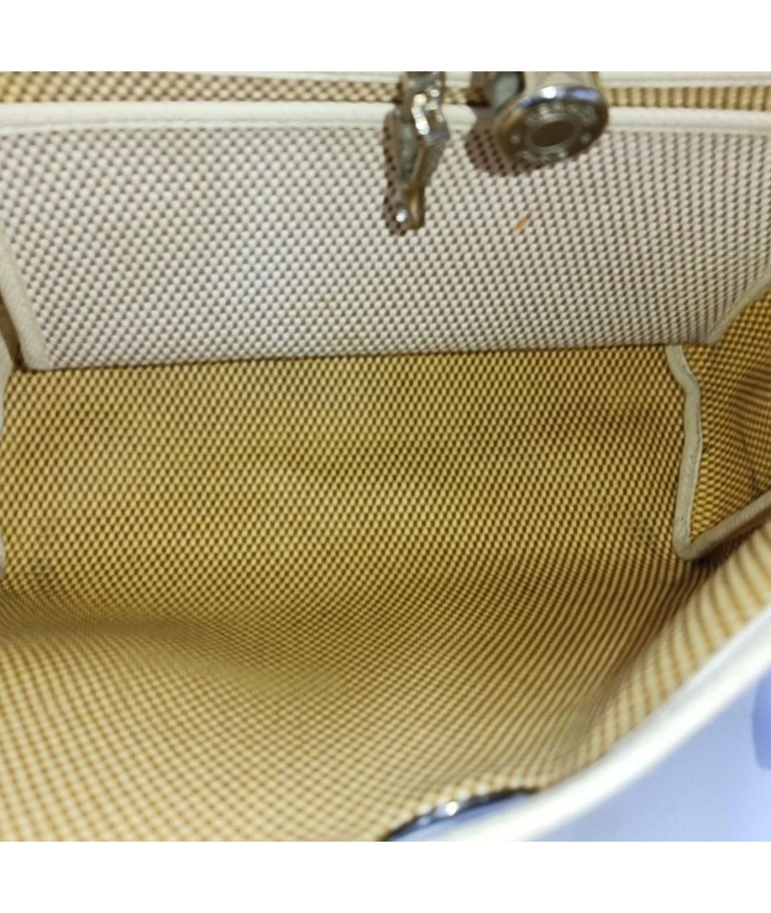 HERMES Бежевая тканевая сумка через плечо, фото 4