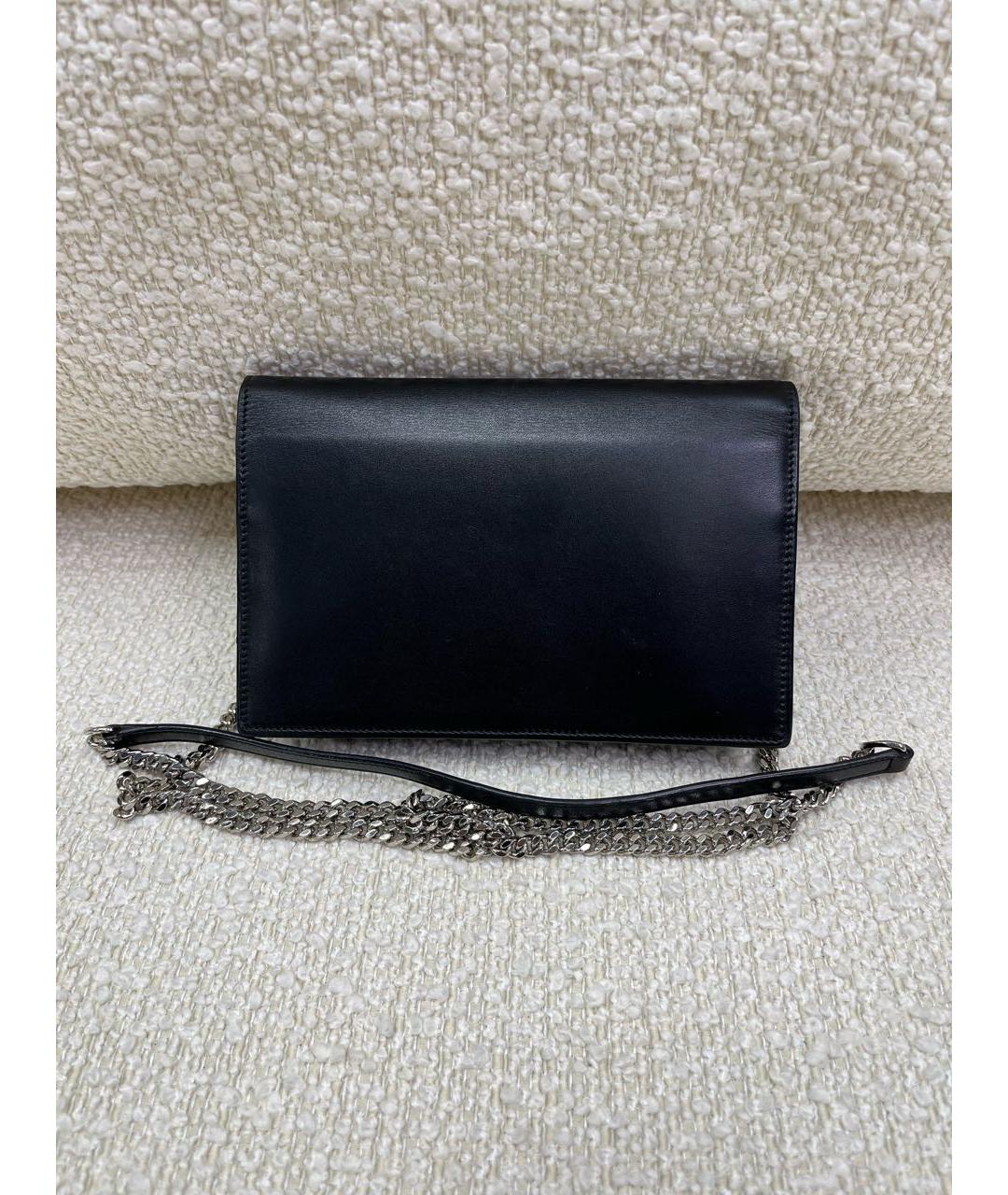 SAINT LAURENT Черная кожаная сумка через плечо, фото 3