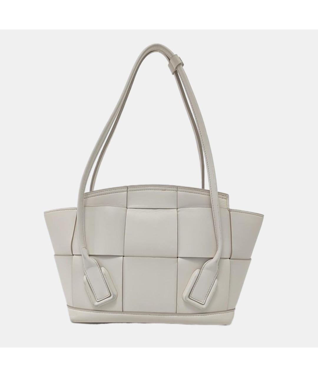 BOTTEGA VENETA Белая кожаная сумка через плечо, фото 2