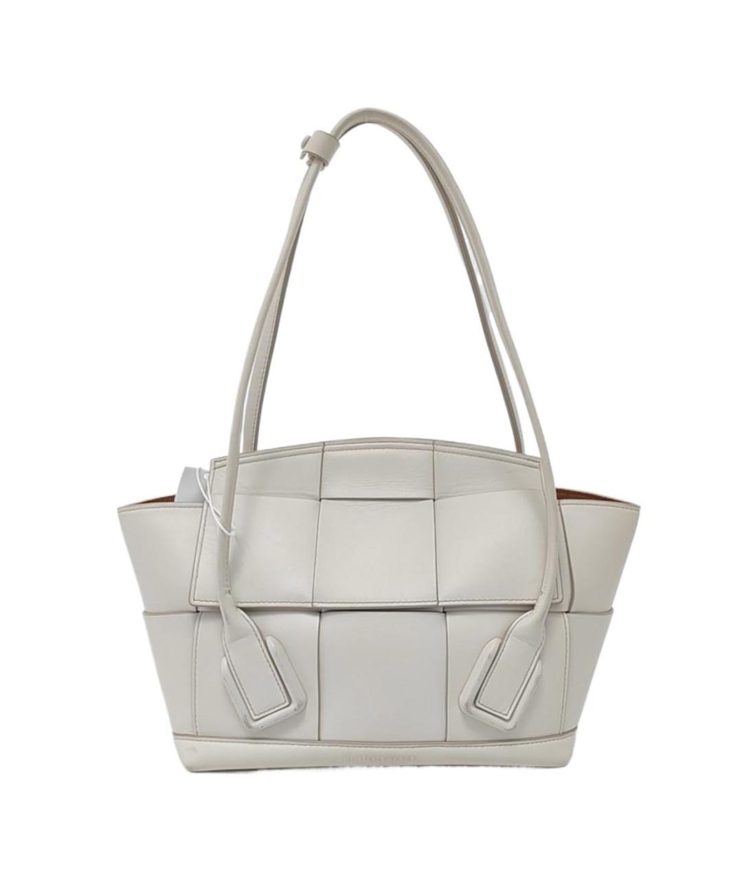 BOTTEGA VENETA Белая кожаная сумка через плечо, фото 1