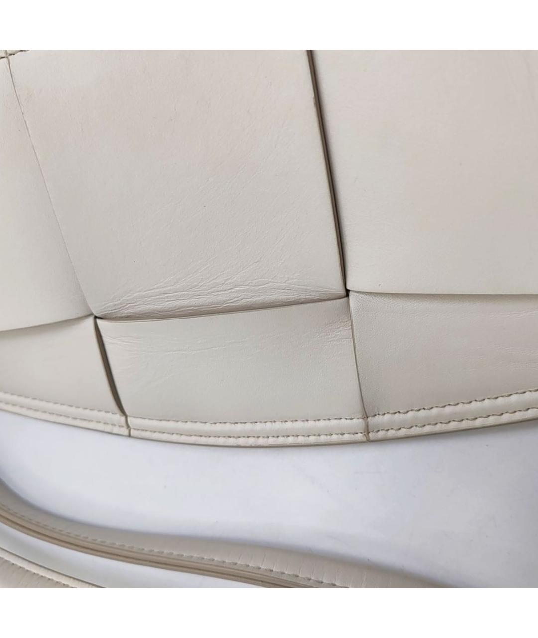 BOTTEGA VENETA Белая кожаная сумка через плечо, фото 5
