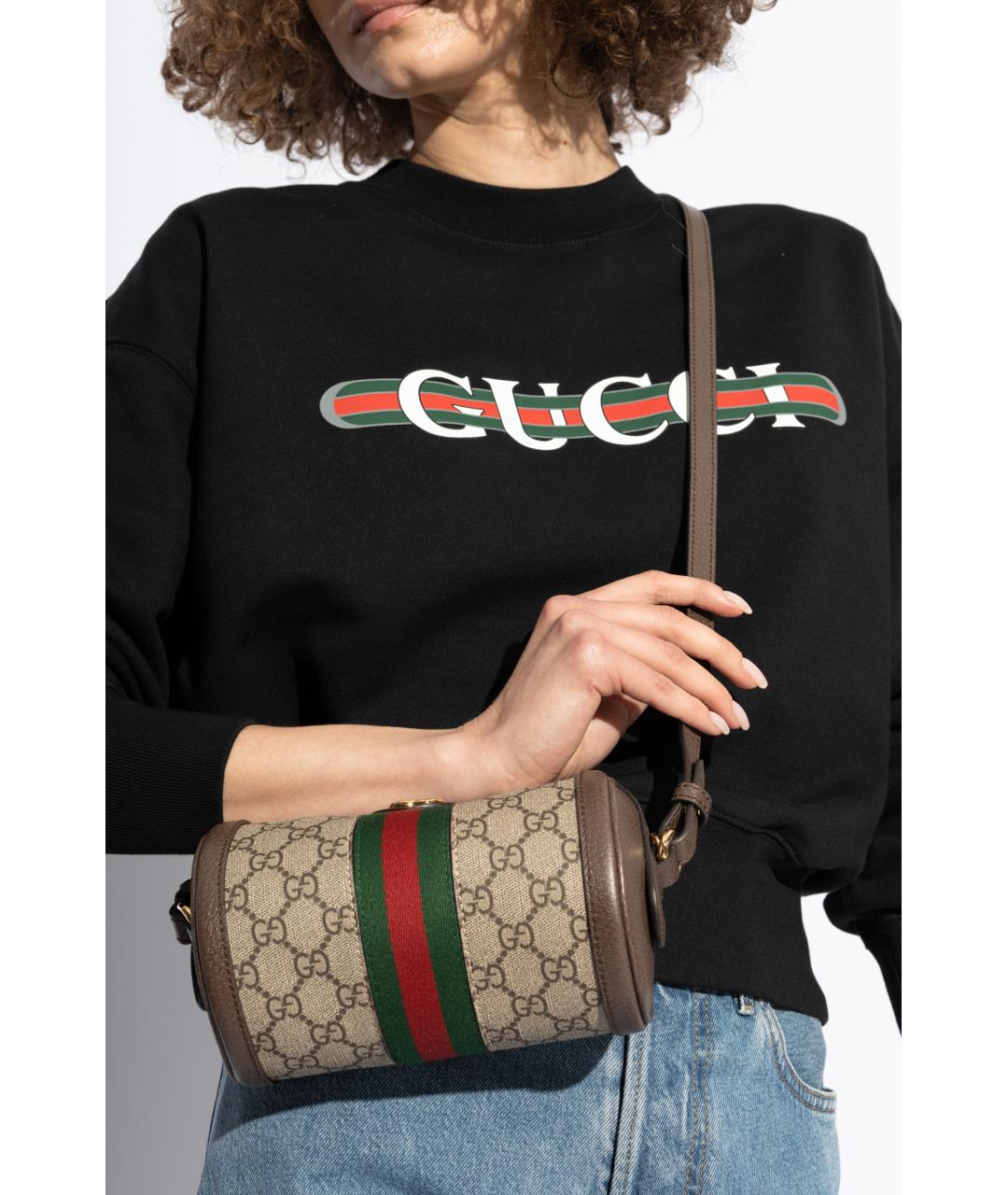 GUCCI Бежевая тканевая сумка через плечо, фото 2