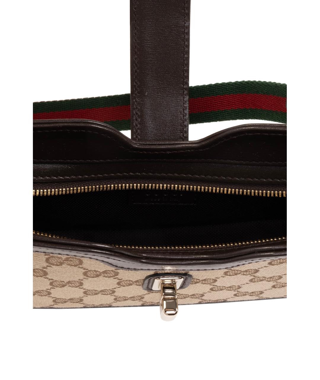 GUCCI Коричневая тканевая сумка через плечо, фото 5