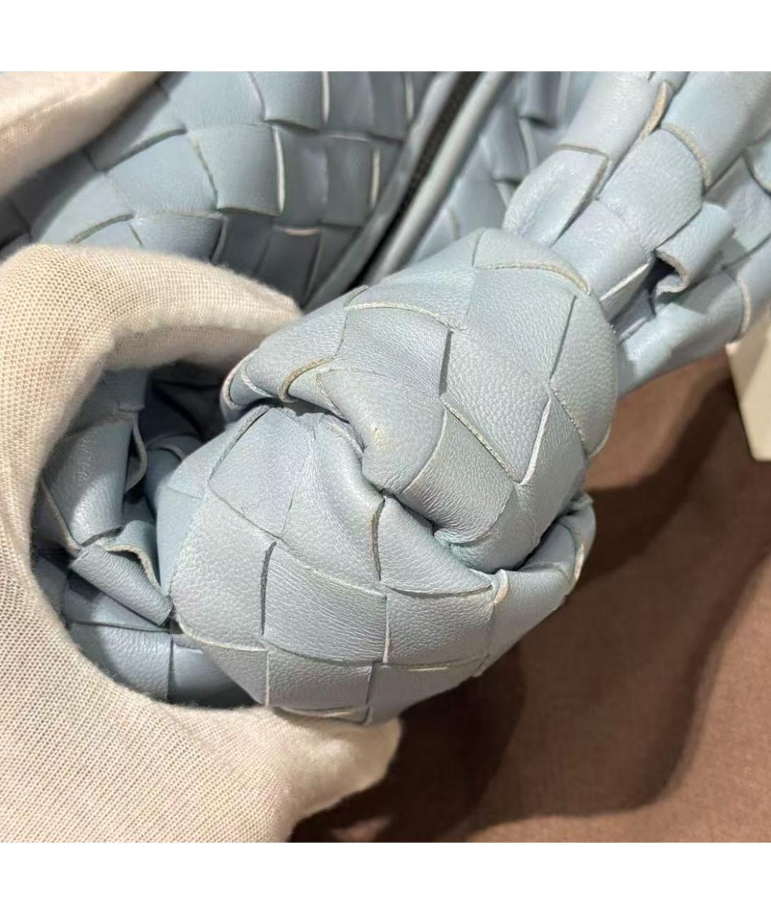 BOTTEGA VENETA Голубая кожаная сумка с короткими ручками, фото 5