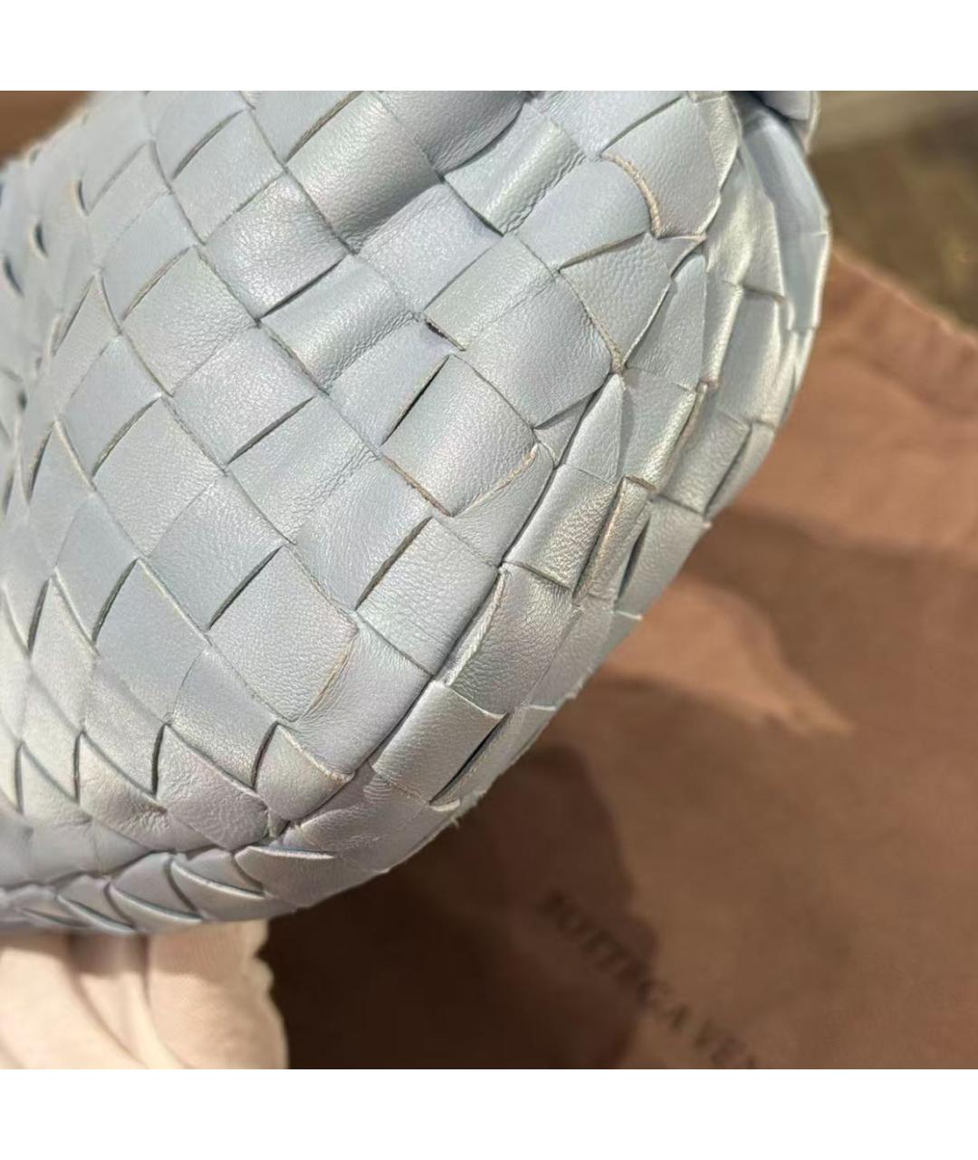 BOTTEGA VENETA Голубая кожаная сумка с короткими ручками, фото 3