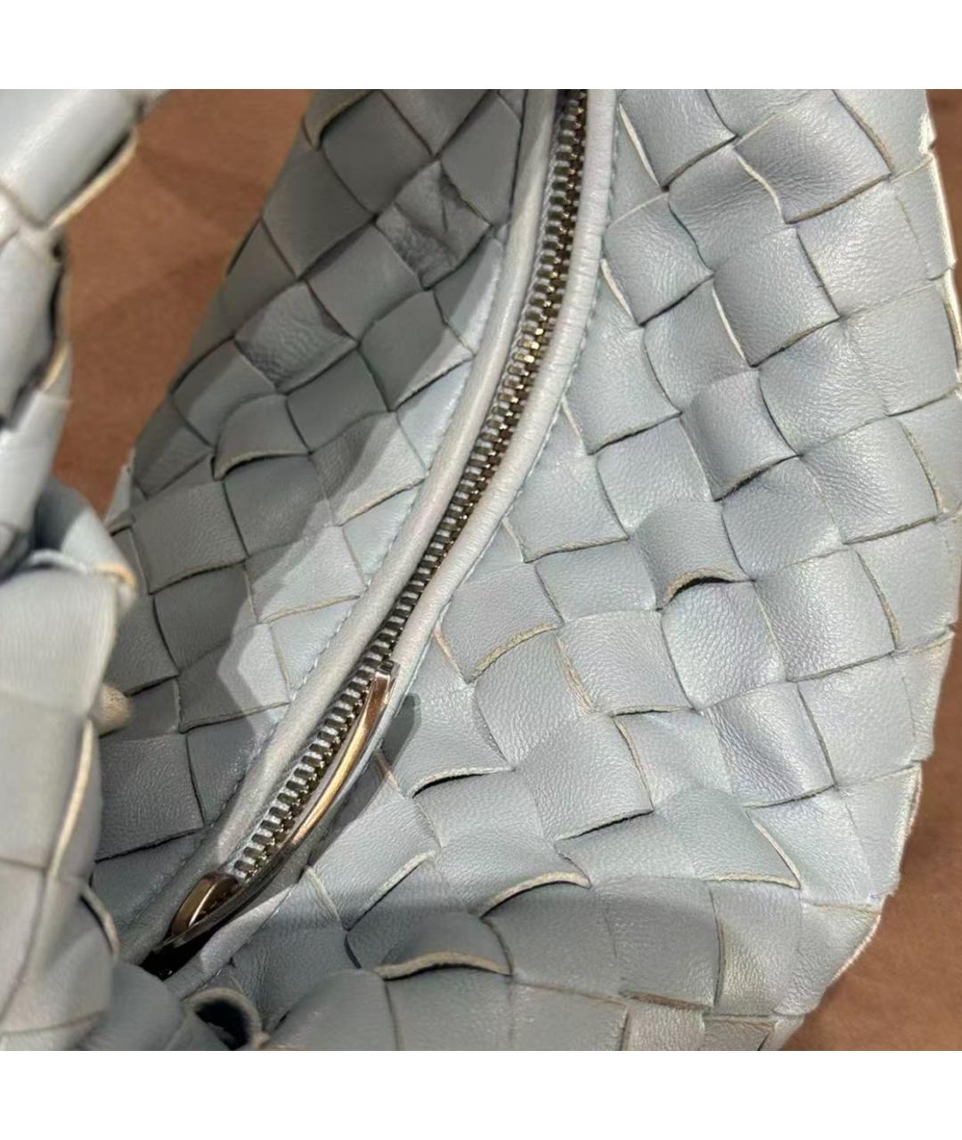 BOTTEGA VENETA Голубая кожаная сумка с короткими ручками, фото 4