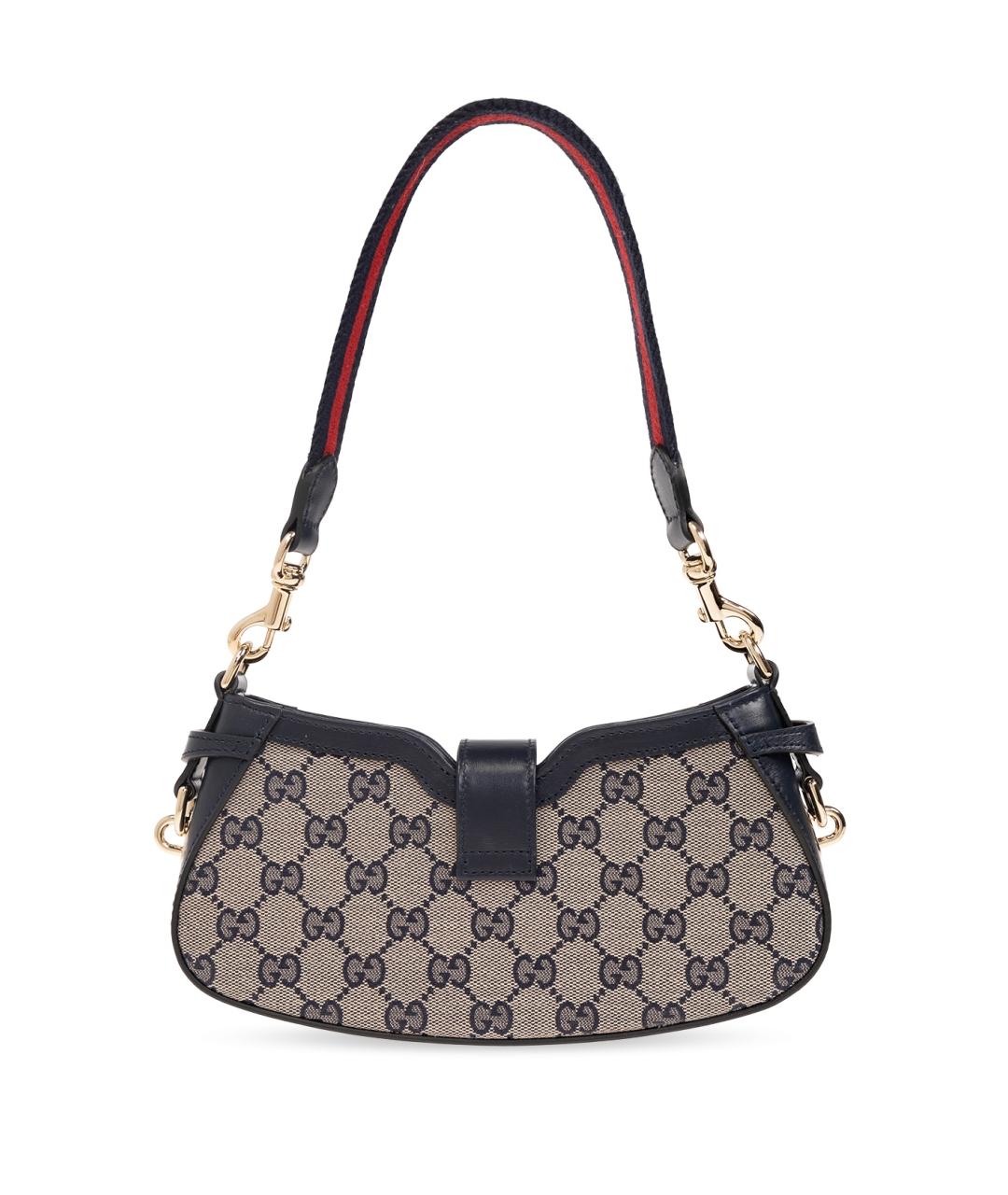 GUCCI Темно-синяя тканевая сумка через плечо, фото 4