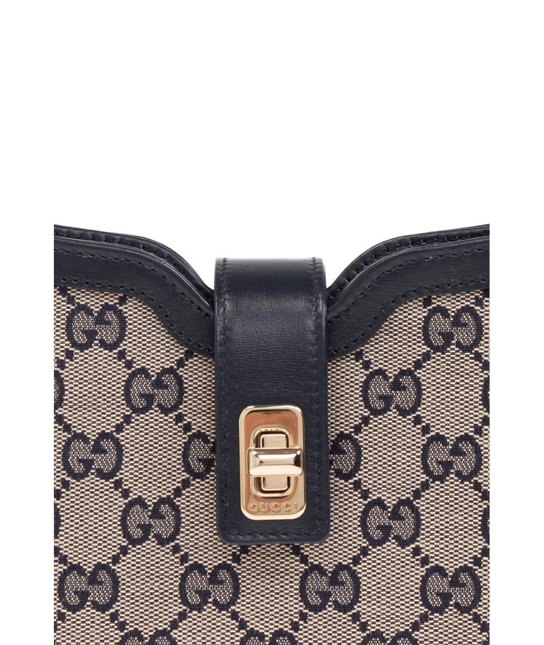 GUCCI Темно-синяя тканевая сумка через плечо, фото 5