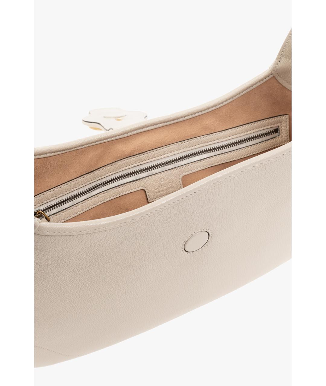 GUCCI Бежевая кожаная сумка с короткими ручками, фото 5