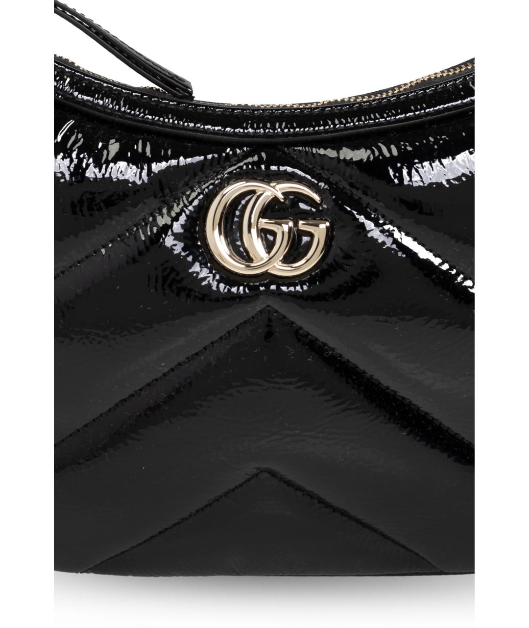 GUCCI Черная сумка с короткими ручками из лакированной кожи, фото 5