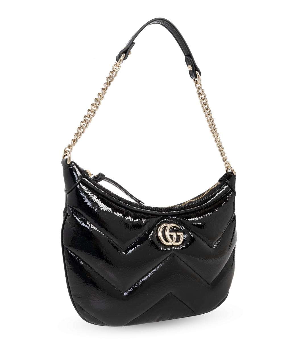 GUCCI Черная сумка с короткими ручками из лакированной кожи, фото 2