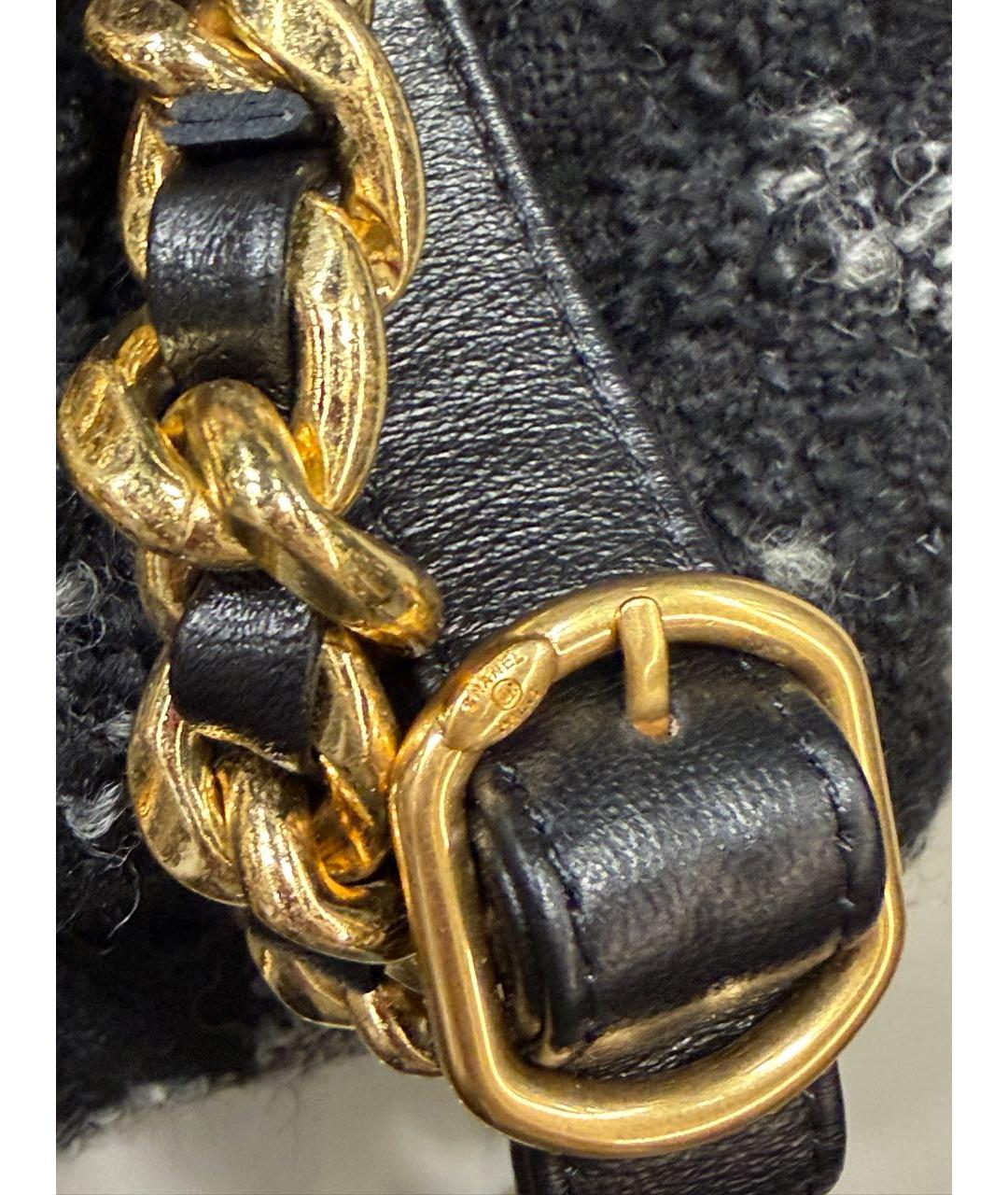 CHANEL Черный твидовый рюкзак, фото 7