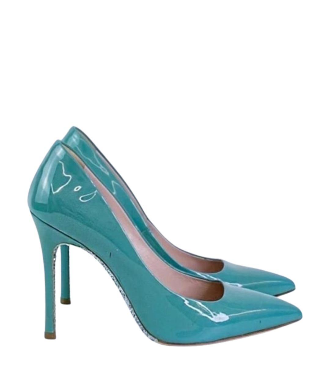 MIU MIU Бирюзовые туфли из лакированной кожи, фото 1