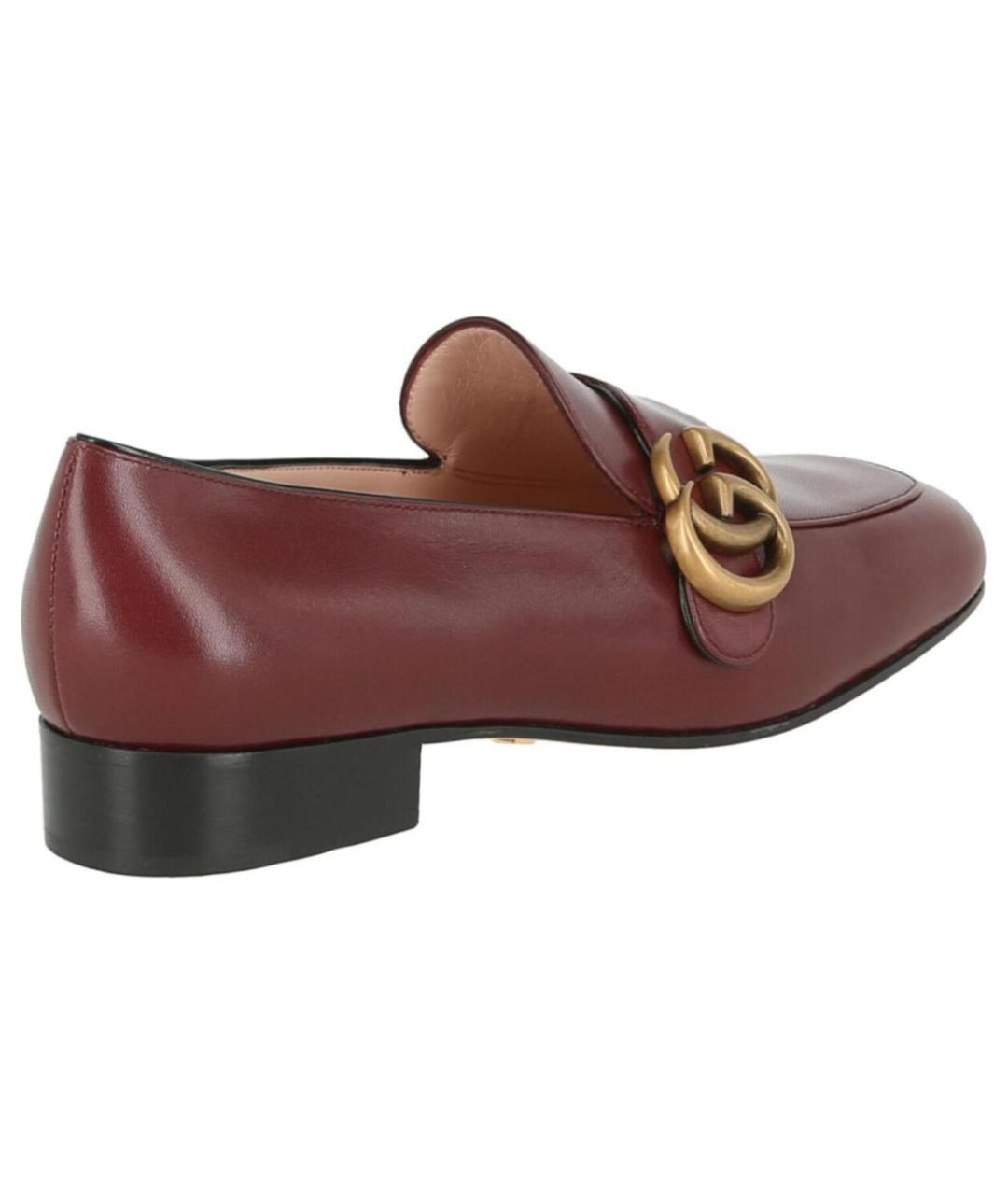 GUCCI Бордовые кожаные лоферы, фото 3