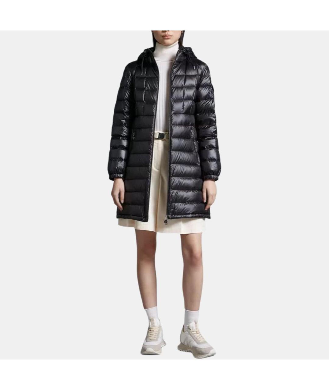 MONCLER Черный полиамидовый пуховик, фото 3