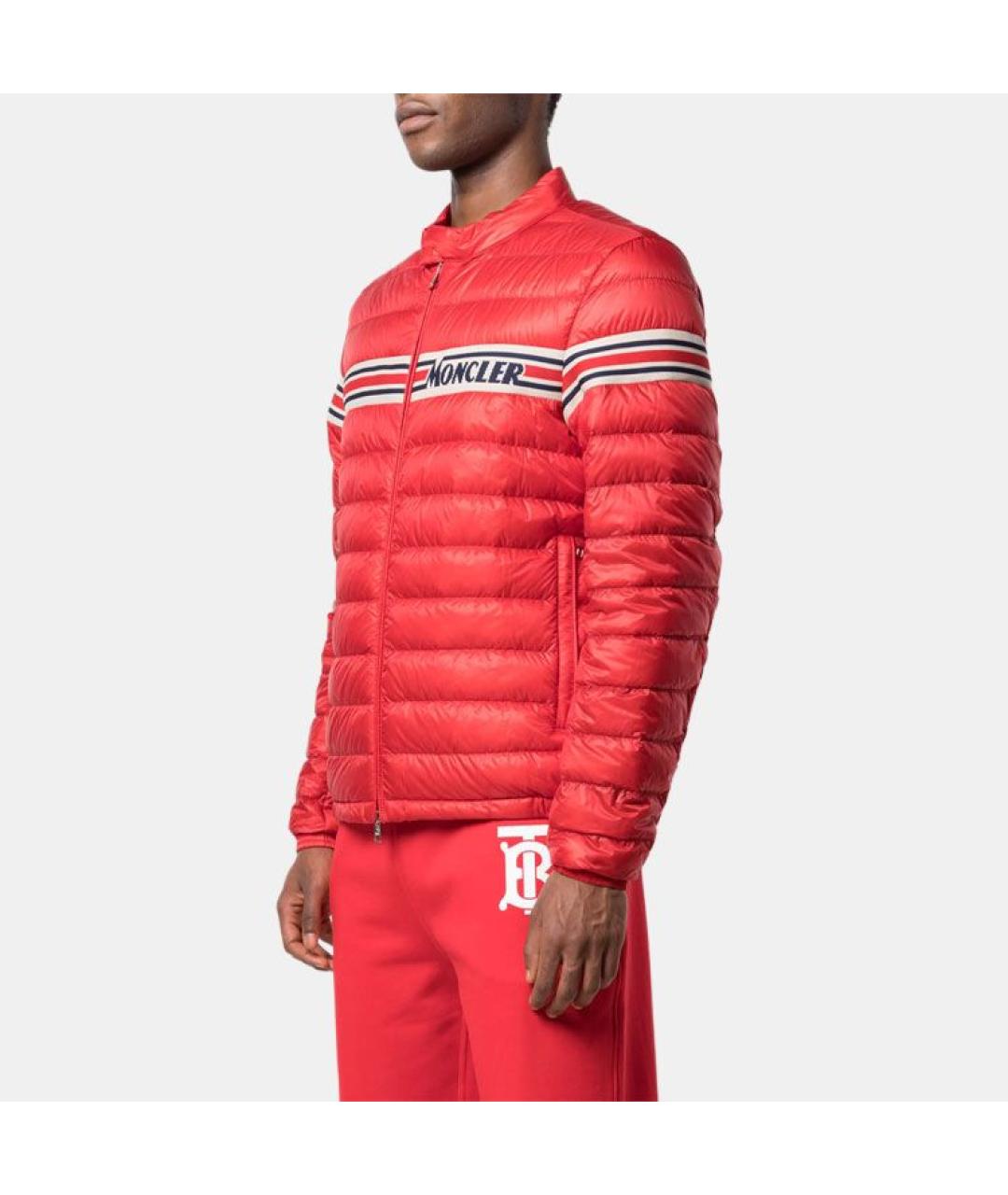MONCLER Красная полиамидовая куртка, фото 2