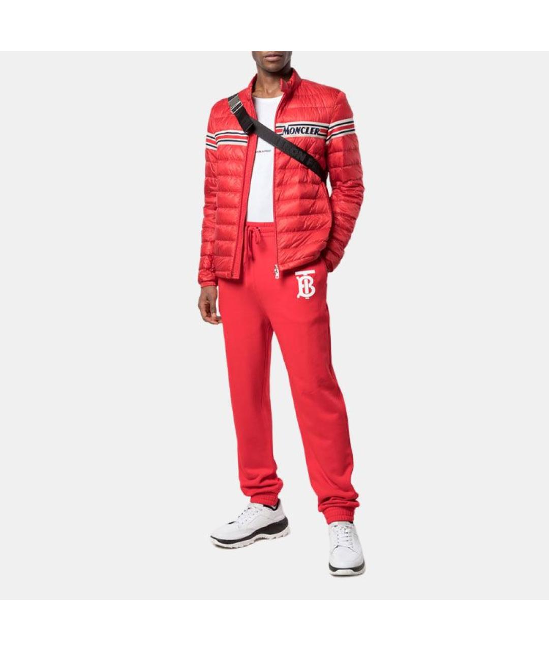 MONCLER Красная полиамидовая куртка, фото 4