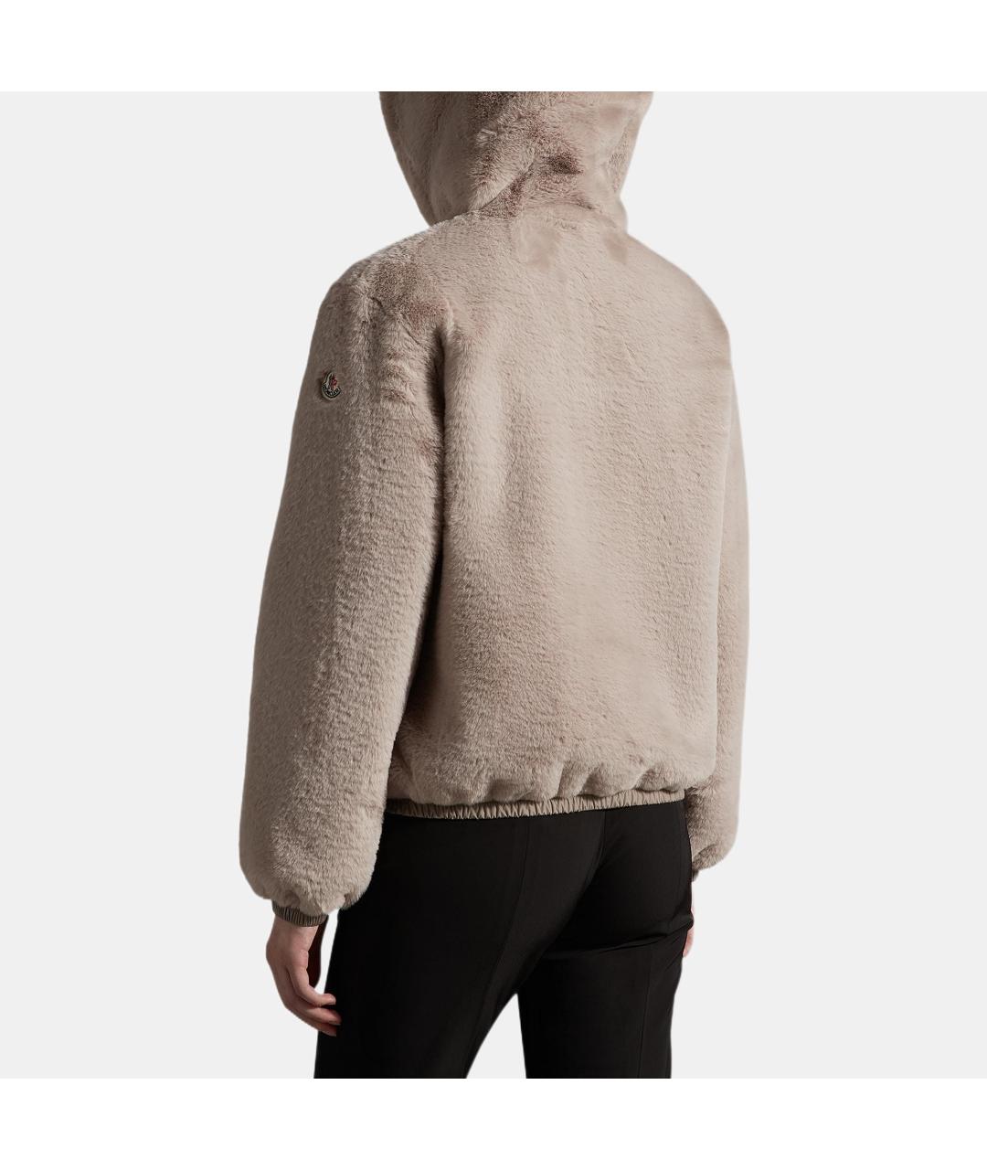 MONCLER Бежевая полиамидовая куртка, фото 2