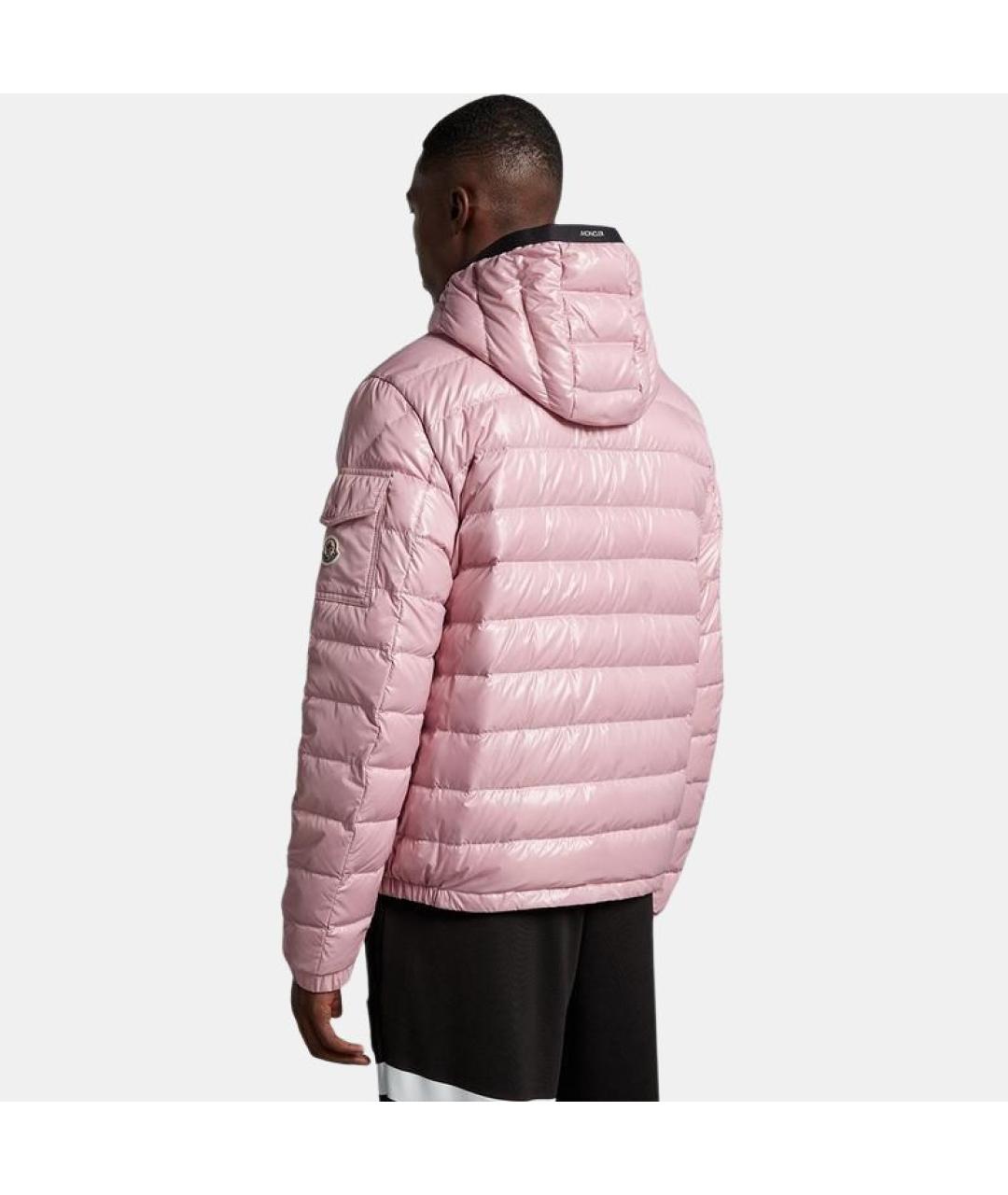 MONCLER Розовая полиамидовая куртка, фото 3