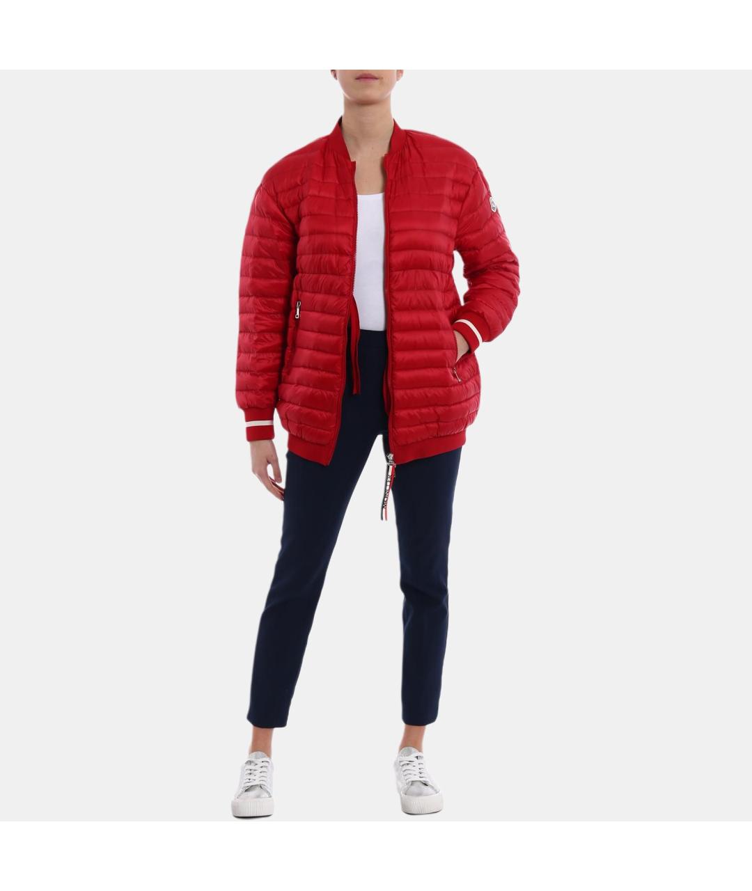 MONCLER Красная полиамидовая куртка, фото 4