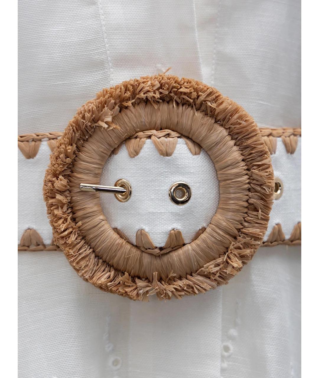 ZIMMERMANN Белое льняное повседневное платье, фото 3