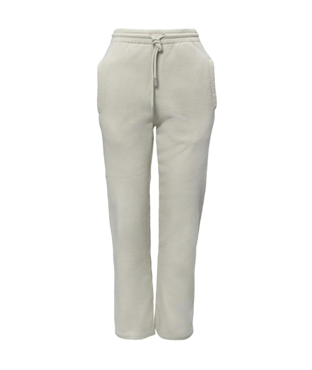 OFF-WHITE Бежевые хлопковые прямые брюки, фото 1