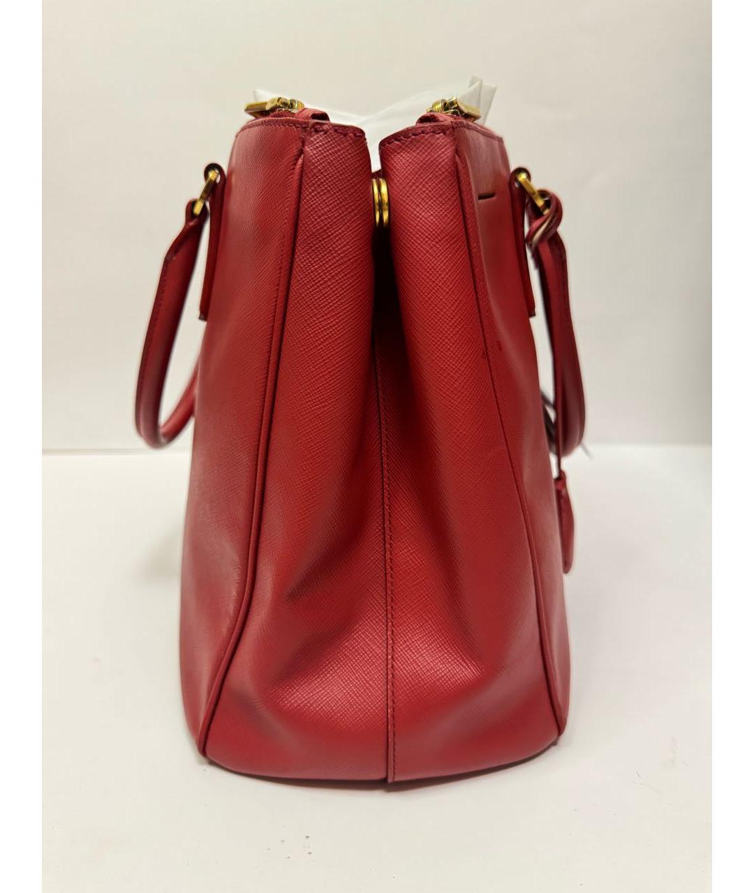 PRADA Красная кожаная сумка с короткими ручками, фото 7