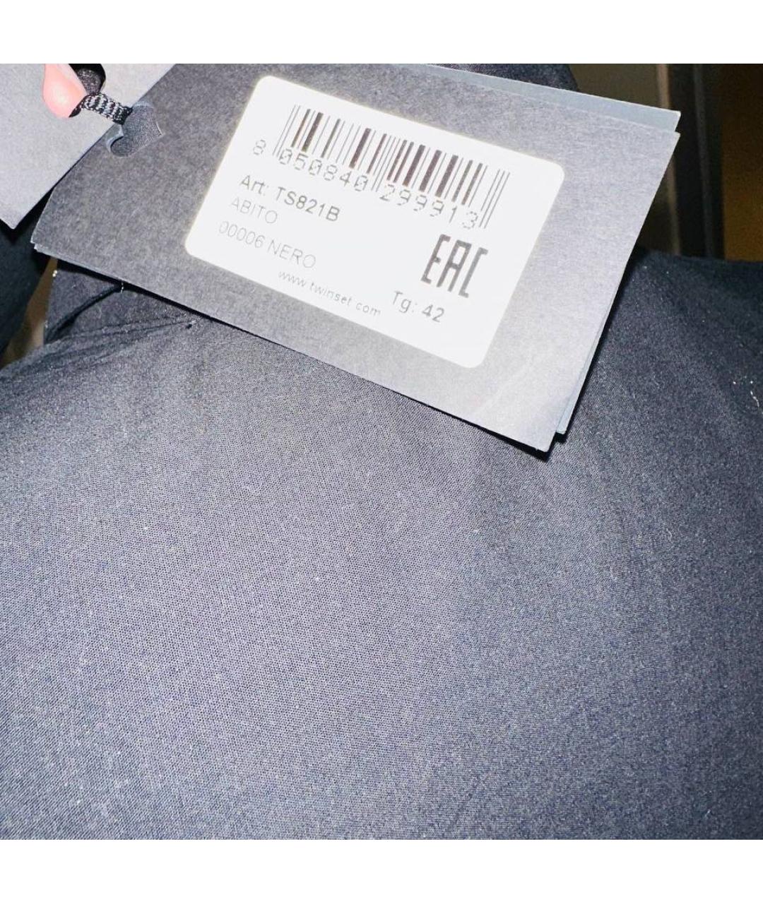 TWIN-SET Черное повседневное платье, фото 4