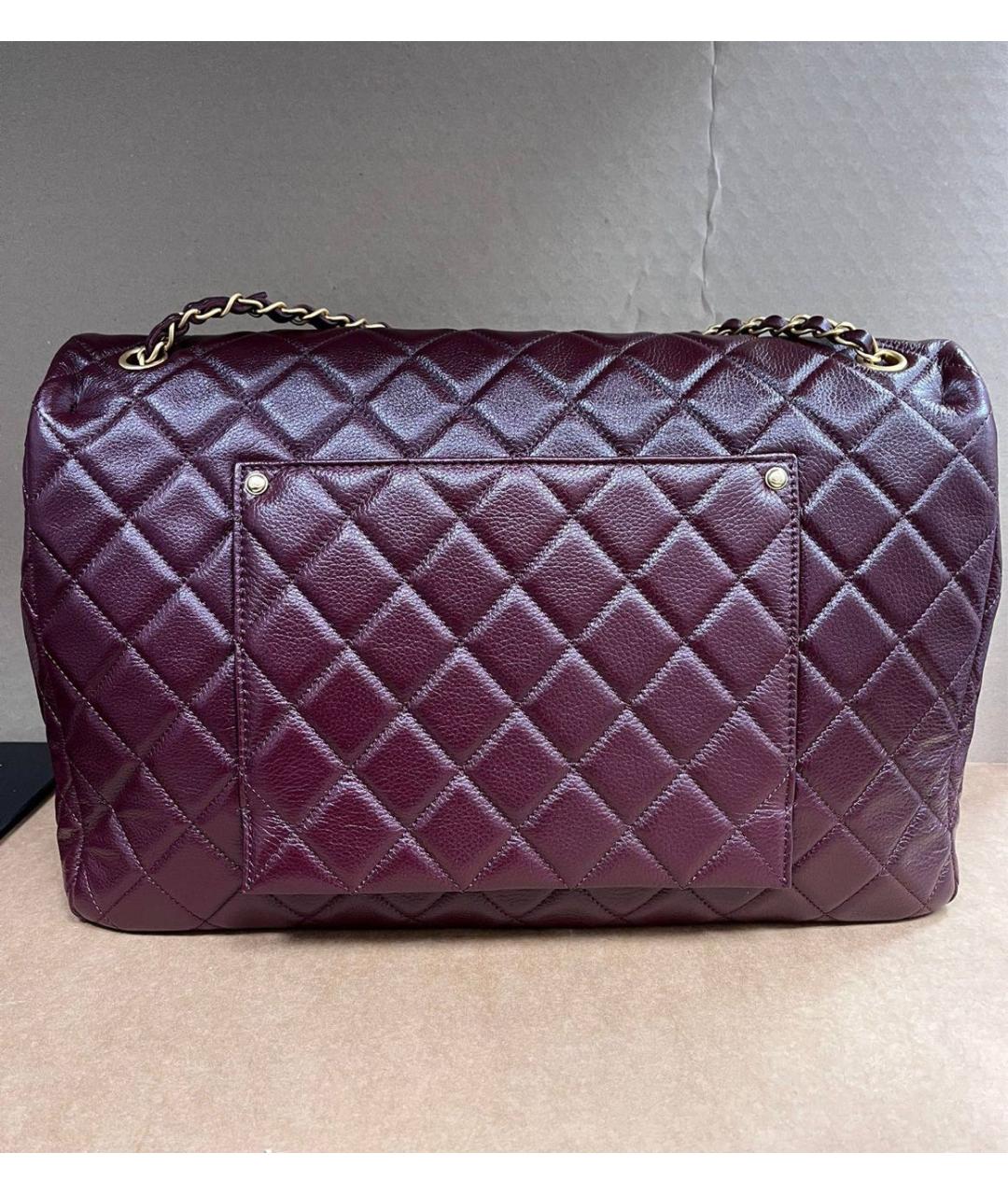 CHANEL Бордовая кожаная сумка через плечо, фото 2