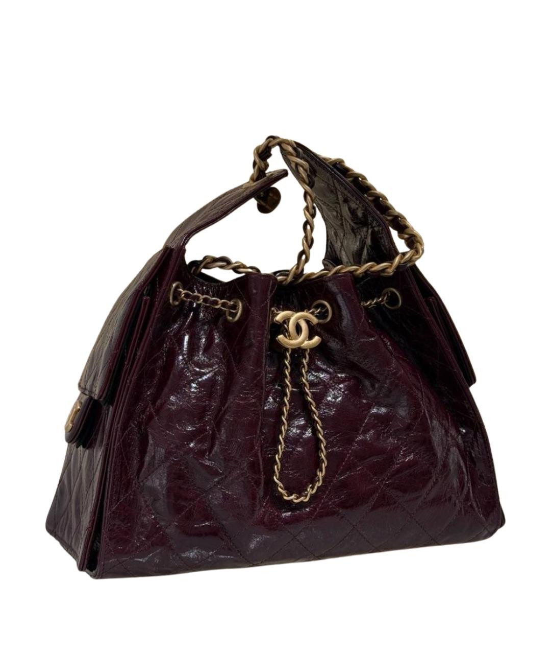 CHANEL Бордовая сумка тоут из лакированной кожи, фото 1