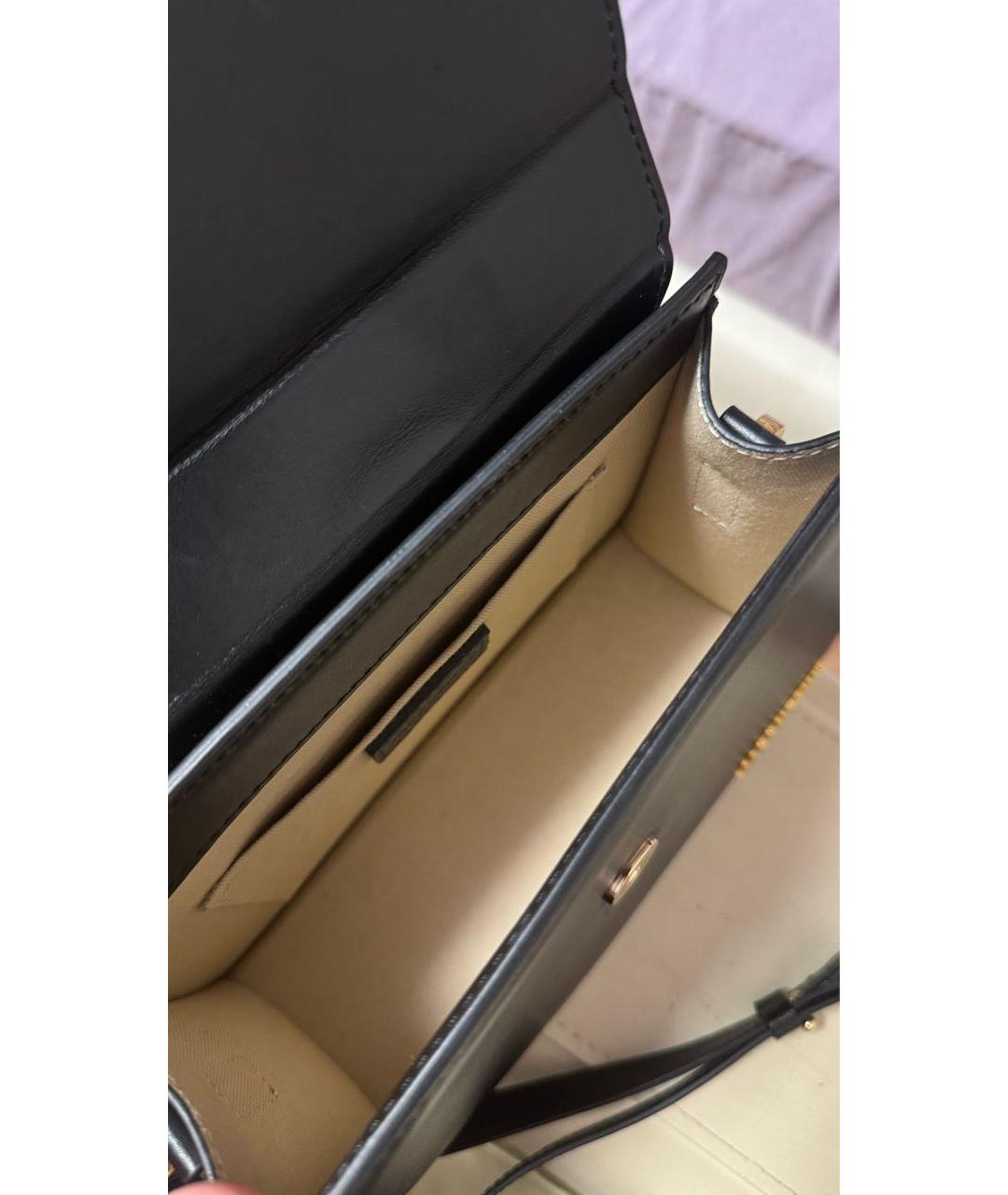 JACQUEMUS Черная кожаная сумка с короткими ручками, фото 4
