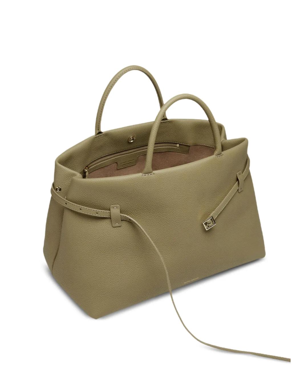 MANU ATELIER Зеленая кожаная сумка тоут, фото 4