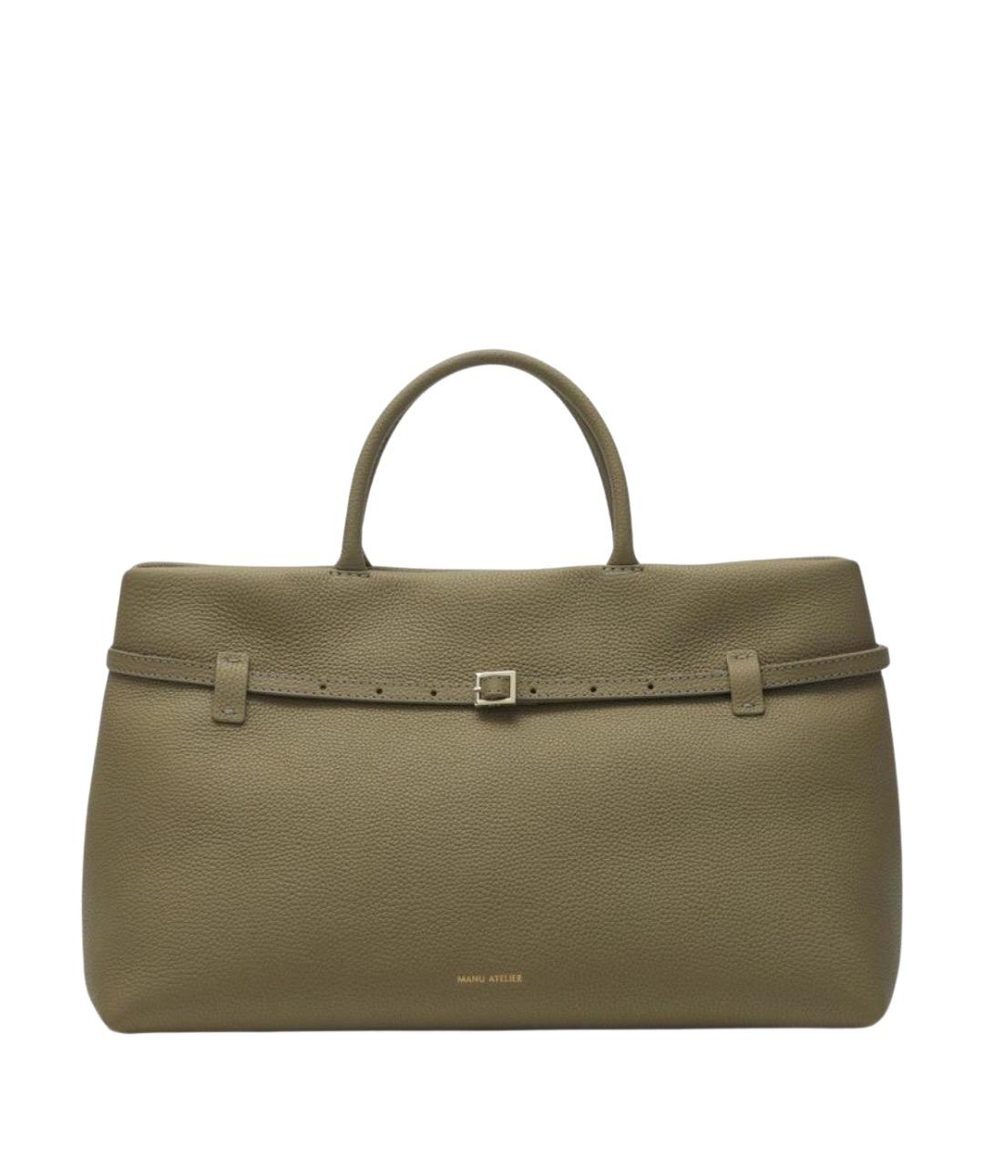MANU ATELIER Зеленая кожаная сумка тоут, фото 1