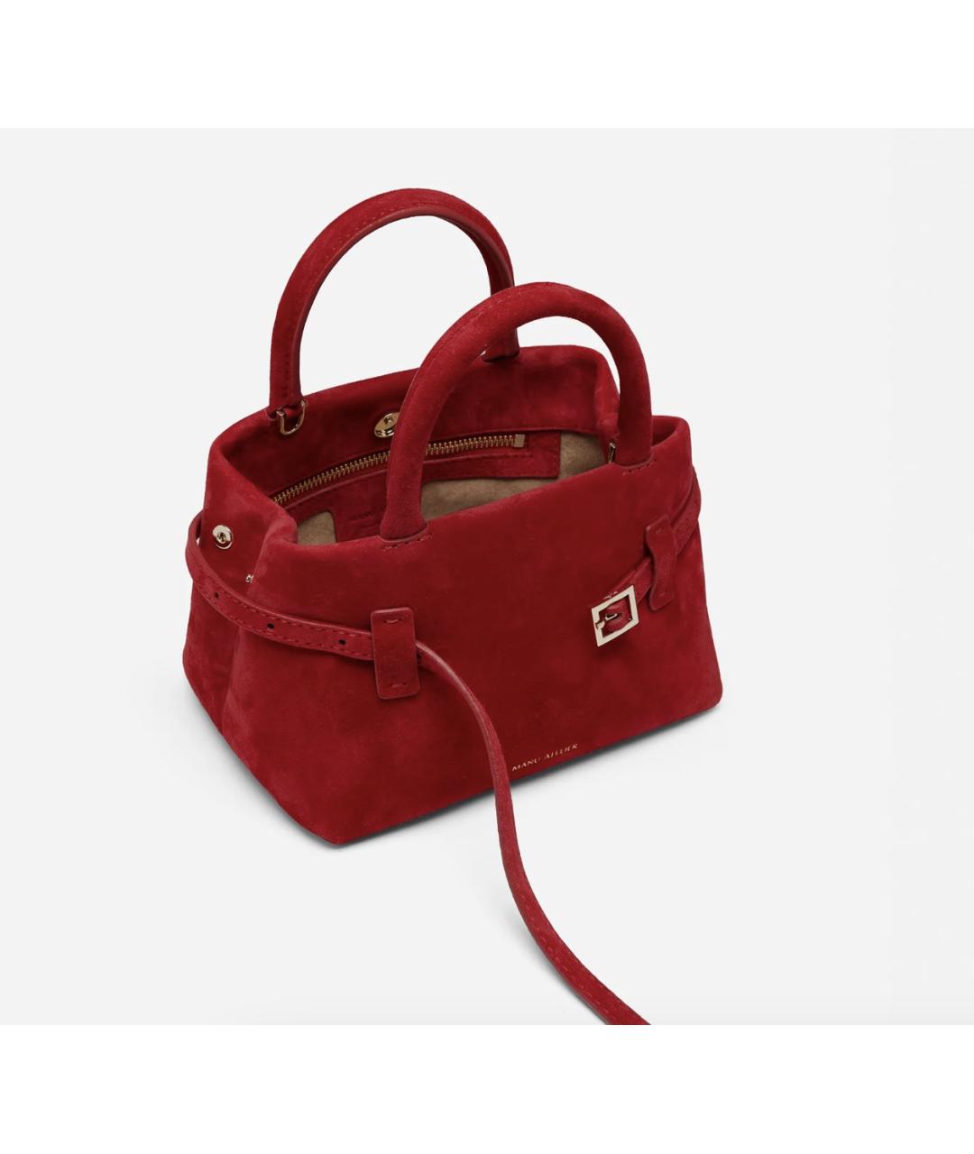 MANU ATELIER Красная замшевая сумка тоут, фото 3