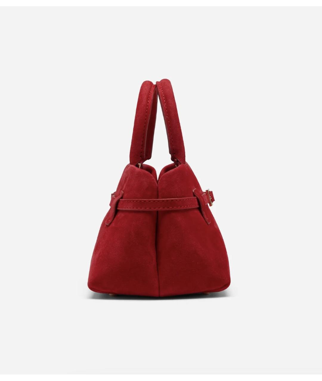 MANU ATELIER Красная замшевая сумка тоут, фото 4