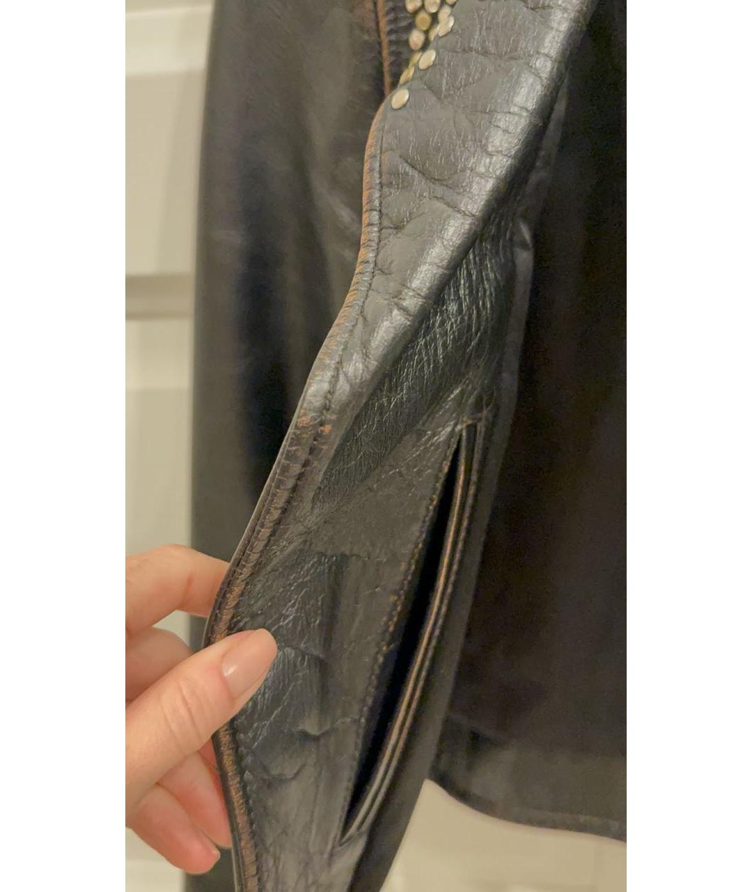 SAINT LAURENT Коричневая кожаная куртка, фото 6